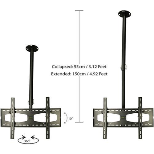 Support plafond TV LED LCD PLASMA 30"-64" pôle de 4.92 pi (1.5M) - Simple Boutique