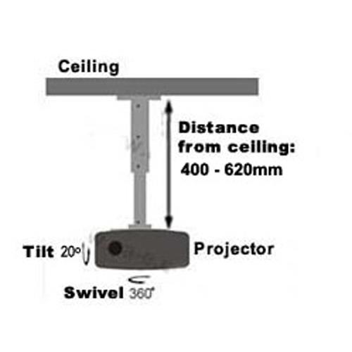 Support pour projecteur extensible pour plafond noir max 33lbs - Simple Boutique