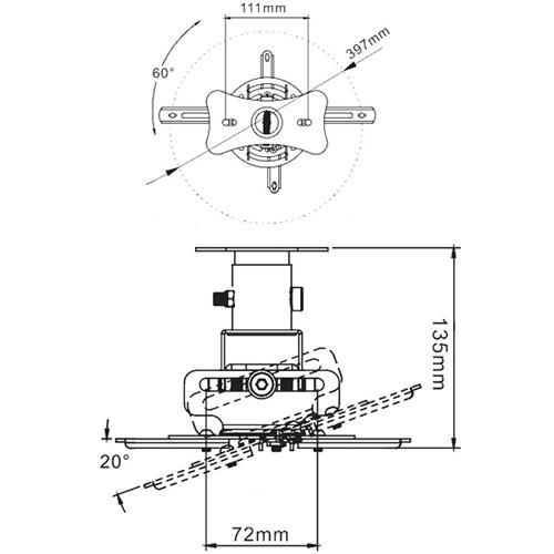 Support pour projecteur pour plafond noir 5.5" max 33bs - Simple Boutique