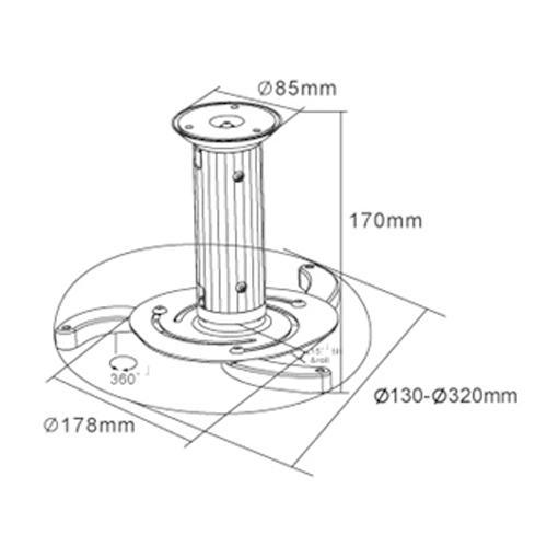 Support pour projecteur universel plafond BLANC max 22lbs - Simple Boutique