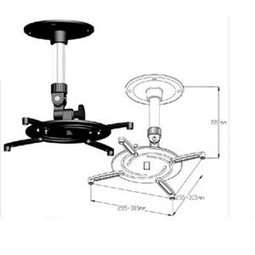 Support pour projecteur universel plafond noir max 30.8lbs - Simple Boutique