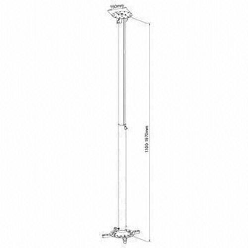 Support projecteur extensible 6.46pi pour plafond Noir max 33lbs - Simple Boutique