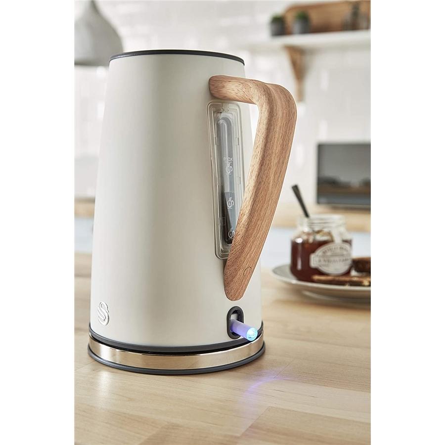 Swan - Bouilloire Électrique de la Collection Nordique, Capacité de 1.7 Litres, 1500 Watts, Blanc Mat - Simple Boutique