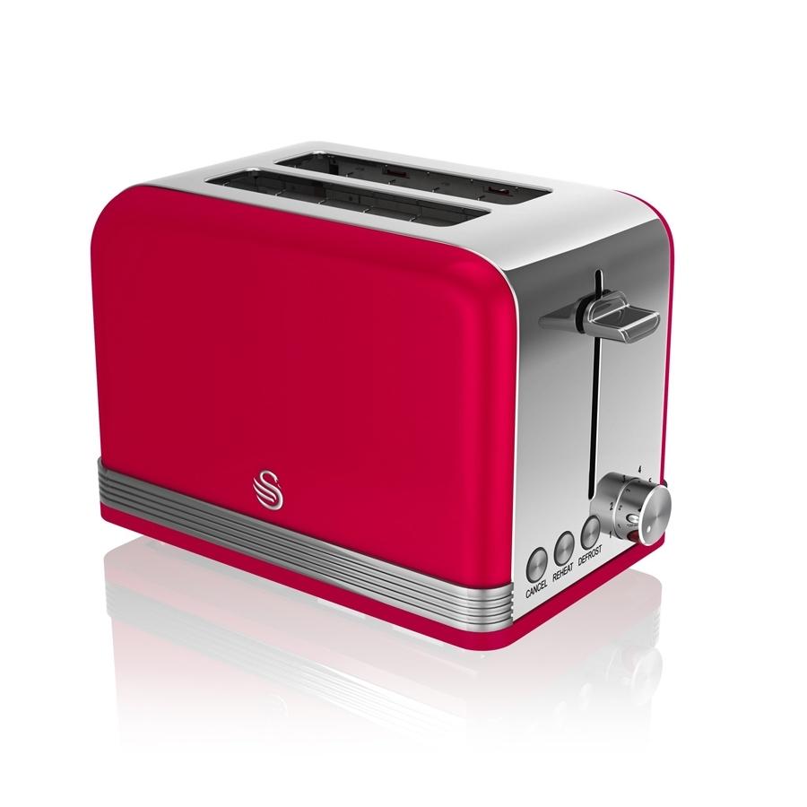 Swan Grille-Pain 2 Tranches Rétro Rouge - Simple Boutique