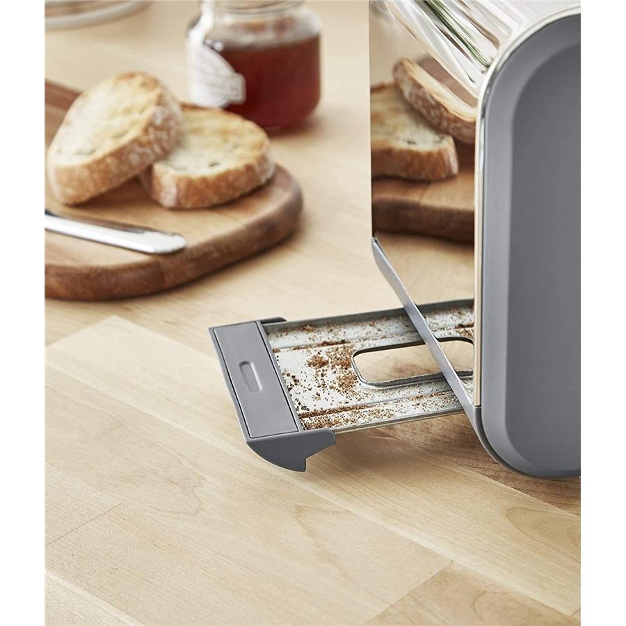 Swan - Grille-Pain 2 Tranches de la Collection Nordique, 900 Watts, Gris Mat - Simple Boutique