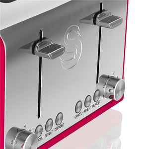 Swan Grille-Pain 4 Tranches Rétro Rouge - Simple Boutique