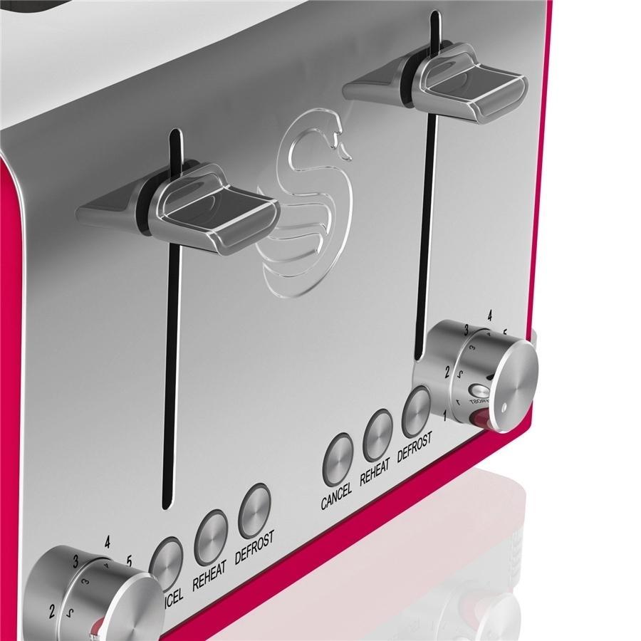 Swan Grille-Pain 4 Tranches Rétro Rouge - Simple Boutique