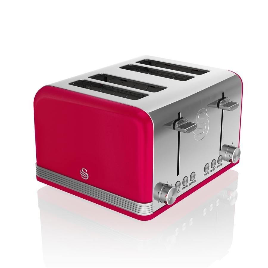 Swan Grille-Pain 4 Tranches Rétro Rouge - Simple Boutique