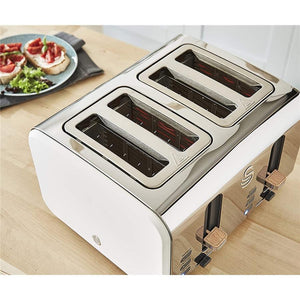 Swan - Grille-Pain 4 Tranches de la Collection Nordic, 1500W, Blanc Mat - Simple Boutique