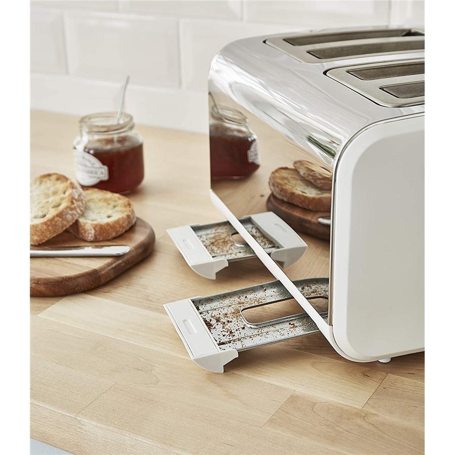 Swan - Grille-Pain 4 Tranches de la Collection Nordic, 1500W, Blanc Mat - Simple Boutique