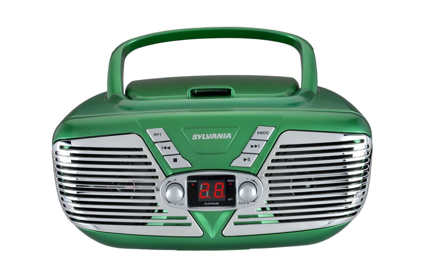 Sylvania CESRCD211-GRN Portable Boombox rétro CD avec radio AM/FM Vert