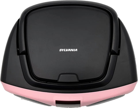 Sylvania CESRCD243M Boombox , Lecteur CD, Radio AM/FM et Prise AUX IN, Rose