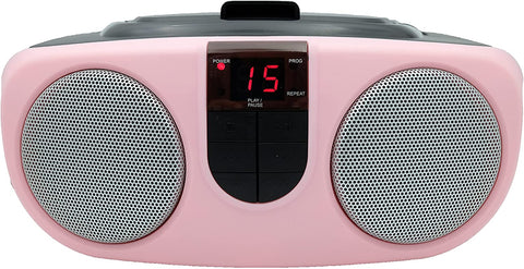 Sylvania CESRCD243M Boombox , Lecteur CD, Radio AM/FM et Prise AUX IN, Rose