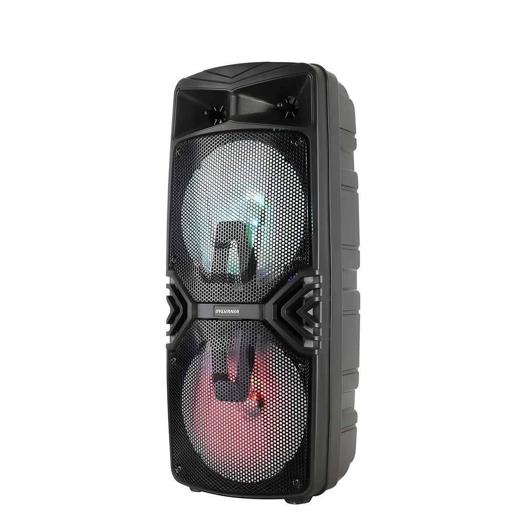 Sylvania - Enceinte Karaoke Bluetooth avec Lumières LED, 2'' x 8'', Noir
