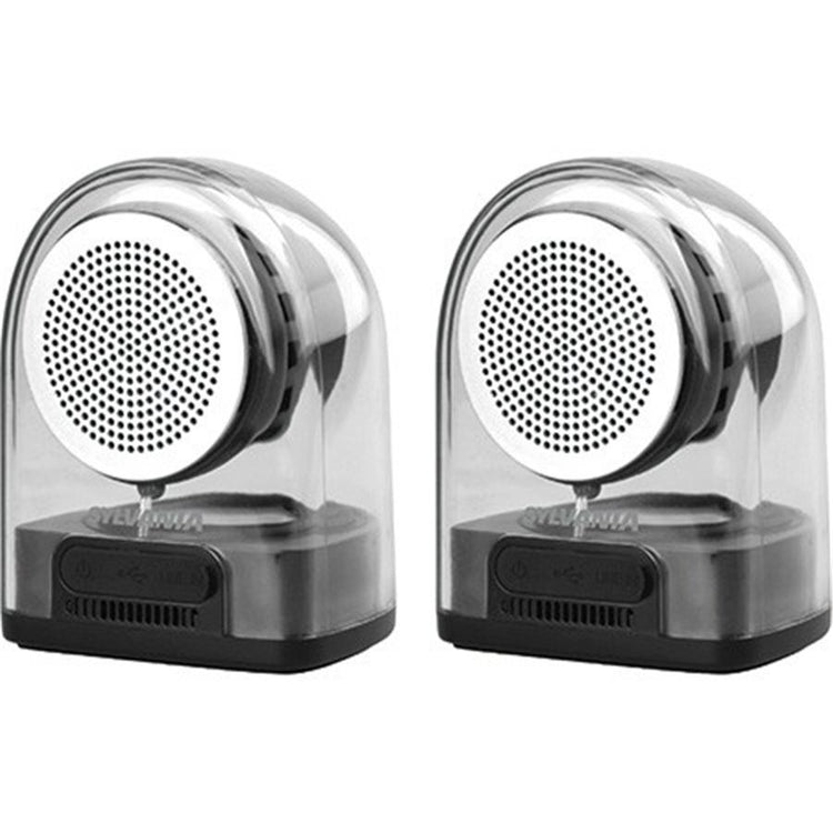 Sylvania - Haut-Parleurs Stéréo Sans-Fil, Bluetooth 4.2 avec Manchon en Silicone, Noir - Simple Boutique