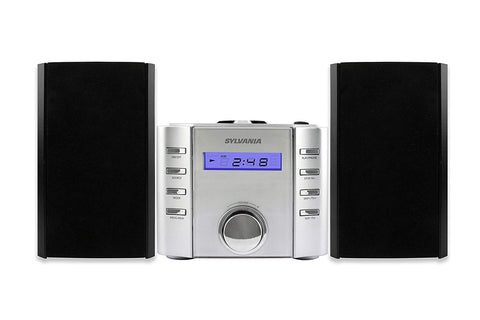 Sylvania Système Micro-Chaîne CD Bluetooth AM/FM Radio Argent SRCD804BT