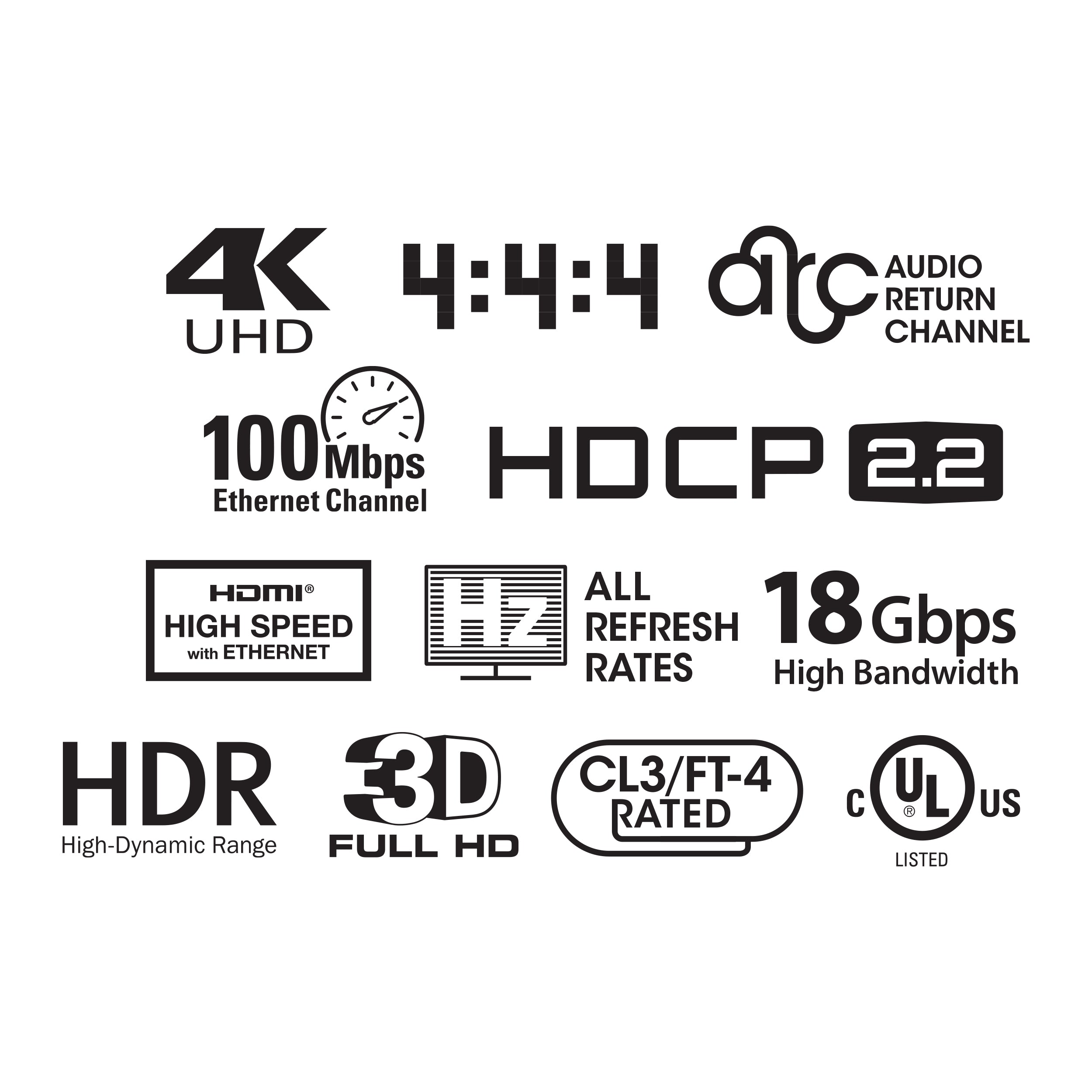 SynCable Câble HDMI 2.0 Optique Actif AOC 4K 60 Hz 18 Gbit/s cULus FT4 30m - Simple Boutique