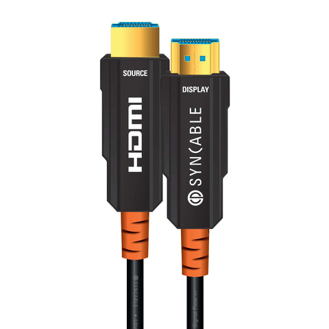 SynCable Câble HDMI 2.0 Optique Actif AOC 4K 60 Hz 18 Gbit/s cULus FT6 Résistant au Feu CMP Plenum 15m