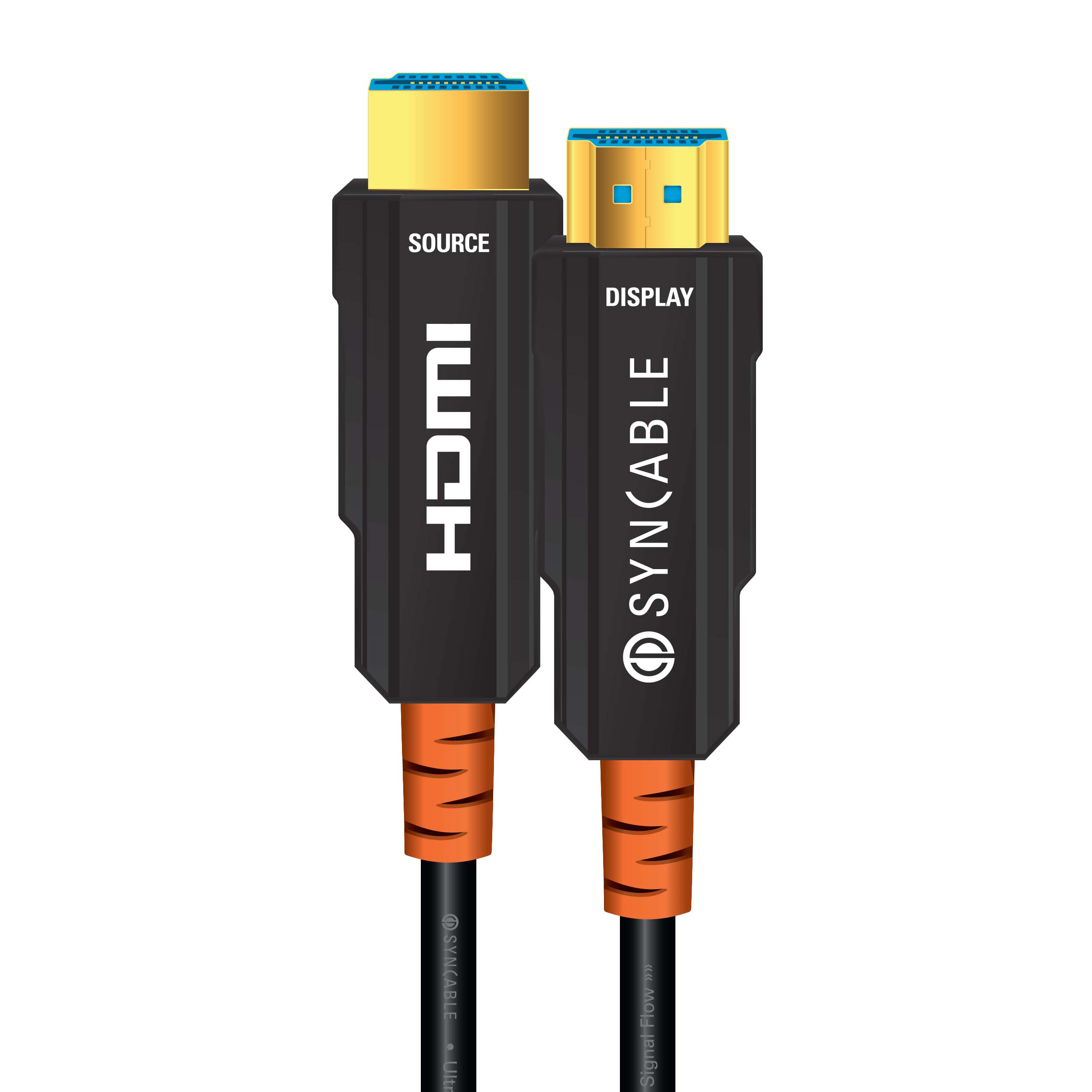SynCable Câble HDMI 2.0 Optique Actif AOC 4K 60 Hz 18 Gbit/s cULus FT6 Résistant au Feu CMP Plenum 45m - Simple Boutique