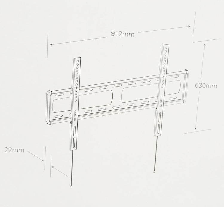 SyncMount SM-4790F Support Mural pour Téléviseur 47" à 90" Fixe à Profile Bas Noir - Simple Boutique