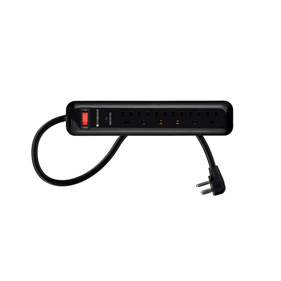 SyncPower SP-6FS-400J Parasurtenseur 400 Joules, 6 Prises D'Intérieur Noir - Simple Boutique