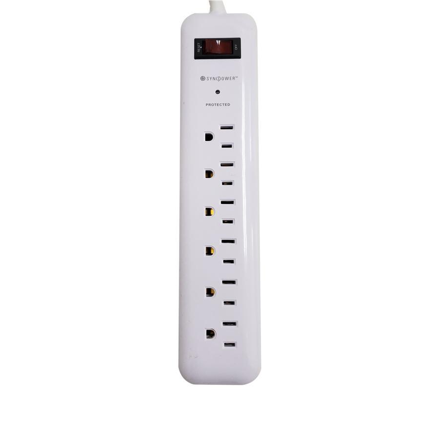 SyncPower SP-6FS-750J-W Parasurtenseur 750 Joules, 6 Prises D'Intérieur Blanc - Simple Boutique
