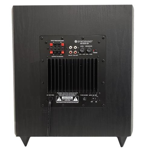 SyncSound Caisson De Graves Haute Performance Amplifié 12 Pouces 150W Noir SS-SUB-12P - Simple Boutique