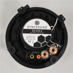 SyncSound SS-ICS-5 Haut-Parleurs Plafond Encastrés 5.25" 2 Voies 60 Watts 8 Ohms Vendu En Paire Blanc Sans Bordure - Simple Boutique