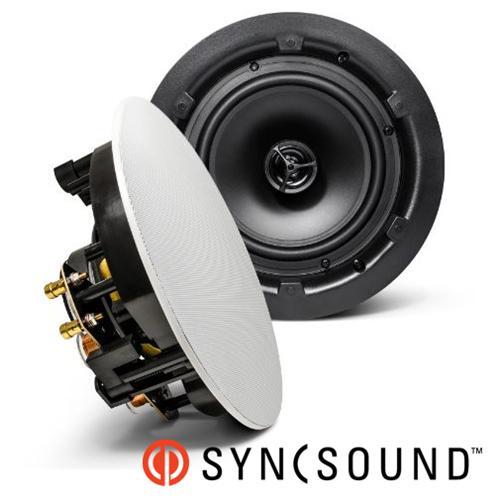 SyncSound SS-ICS-6 Haut-Parleurs Plafond Encastrés 6.5" 2 Voies 70 Watts 8 Ohms Vendu En Paire Blanc Sans Bordure - Simple Boutique