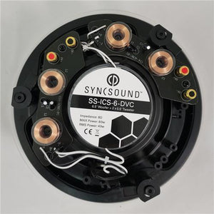 SyncSound SS-ICS6-DVC Haut-Parleur Plafond Encastré 80 Watts 8 Ohms 6.5" Stéréo 1 Unité - Simple Boutique