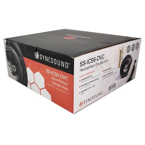 SyncSound SS-ICS6-DVC Haut-Parleur Plafond Encastré 80 Watts 8 Ohms 6.5" Stéréo 1 Unité - Simple Boutique