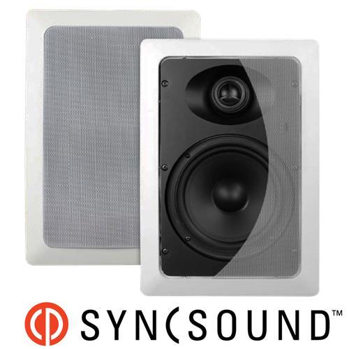 SyncSound SS-IWS-6 Haut-Parleurs Muraux Encastrés 70 Watts 8 Ohms 6.5" 1 Paire Blanc - Simple Boutique