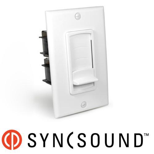 SyncSound SS-VC75I-S-W Contrôle De Volume Mural À Glissière Avec Adaptation D'impédance 75 Watts Blanc - Simple Boutique