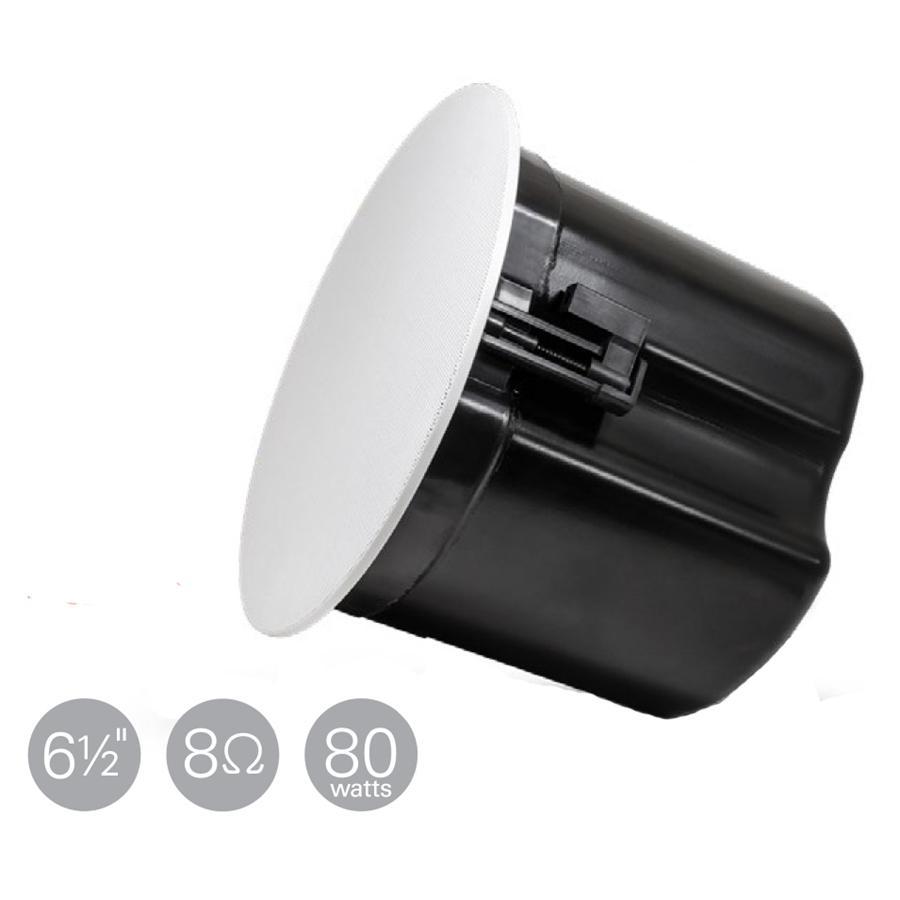 SyncSystem SS-ICS-6E Haut-Parleur Encastré 6.5 '' Woofer + 0.5 '' Tweeter, Boîte Arrière Intégrée, Gris - Simple Boutique