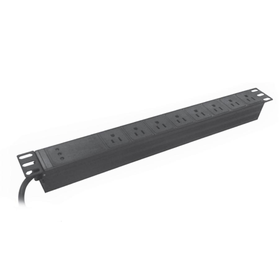 SyncSystem SSYS-PD8-1U Unité de Distribution d'alimentation à 8 Prises pour Armoire de Serveur, 1U, Noir - Simple Boutique
