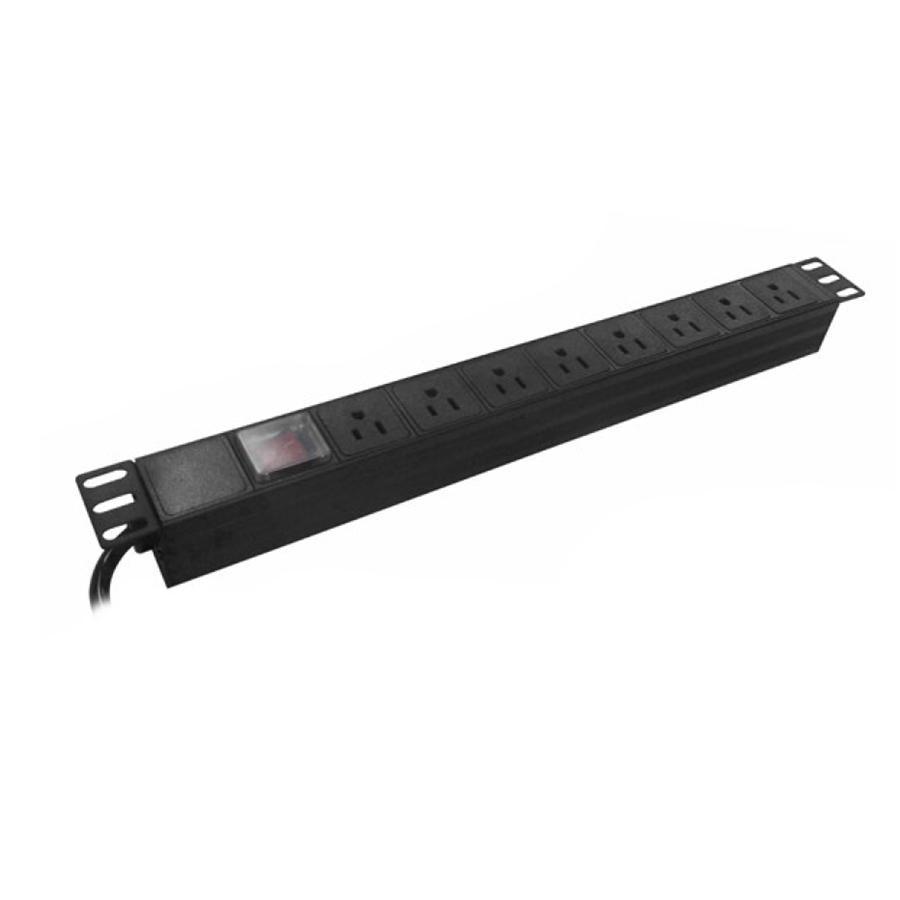 SyncSystem SSYS-PD8-FPL-1U Unité de Distribution de l'alimentation à 8 Prises pour Cabinet de Serveur, 1U, Noir - Simple Boutique