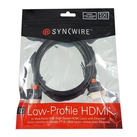 SyncWire Câble HDMI 2.0 Haute Vitesse Ultra-Mince 4K 50/60Hz CL3/FT4 - 1.5m