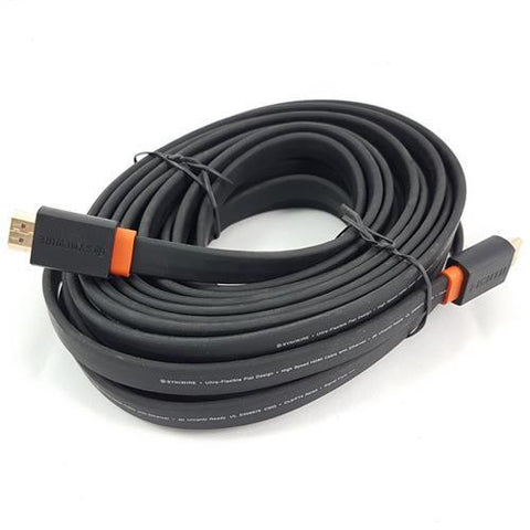 SyncWire Câble HDMI Plat Professionnel Haute Vitesse 2.0 4K 50/60Hz CL3/FT4 Noir Grandeurs de 1m