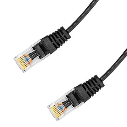 SyncWire Câble Réseau Ultra-Mince Ethernet Cat6 Cuivre 28 AWG UTP cUL 7 pieds Noir - Simple Boutique