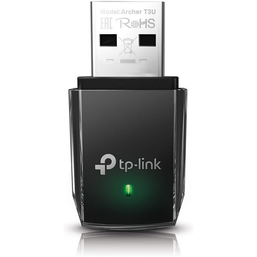 TP-Link Archer T3U Adaptateur USB Wi-Fi à Double Bande, 2,4 GHz 200 Mbps/5 GHz 433 Mbps, Pour Windows ou Mac OS, Noir
