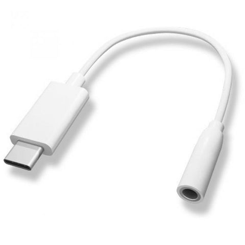 TechCraft - Adaptateur USB Type-C Mâle à 3.5mm Femelle, Blanc