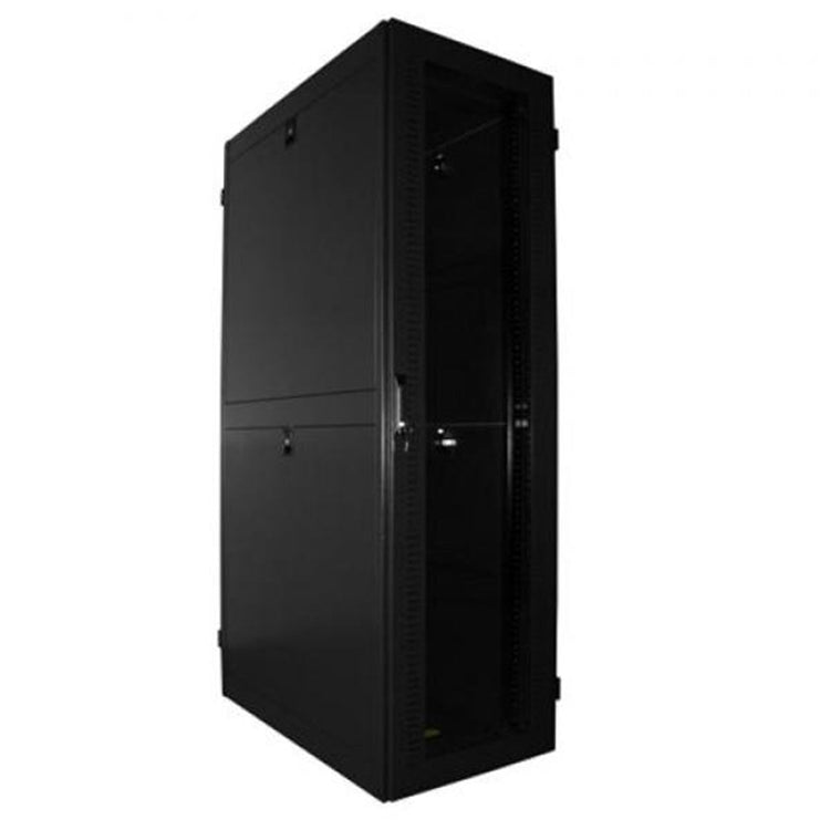 TechCraft - Armoire de Serveur à Ventillation Améliorée 47U, 31.5" de Profondeur, Porte en Verre avec Serrure, Noir - Simple Boutique