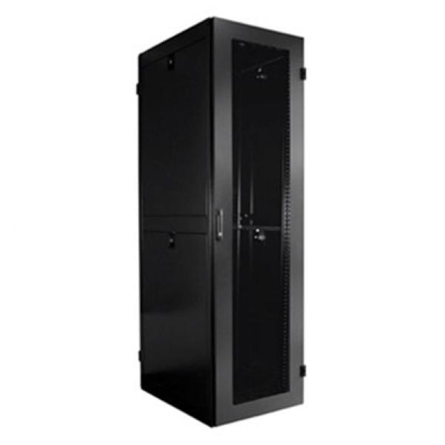 TechCraft - Armoire de Serveur à Ventillation Simple 47U, 42" de Profondeur, Porte en Plexiglass avec Serrure, Assemblé, Noir - Simple Boutique