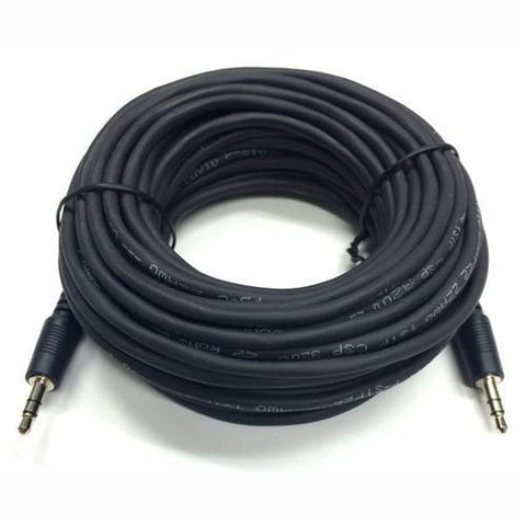 TechCraft Câble Audio 3.5Mm Mâle/Mâle De Plenum CMP 22AWG Haute-Qualité Noir 75 Pieds