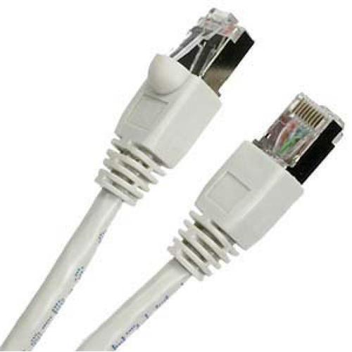 TechCraft Câble Cat6a Ethernet Réseau Straight-Through 10 Gbit/S RJ-45 Blindé Blanc 1 Pied