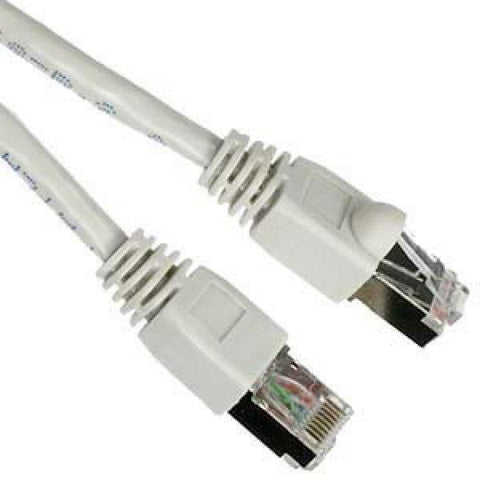 TechCraft Câble Cat6a Ethernet Réseau Straight-Through 10 Gbit/S RJ-45 Blindé Blanc 200 Pieds