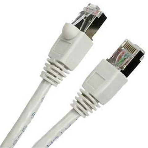 TechCraft Câble Cat6a Ethernet Réseau Straight-Through 10 Gbit/S RJ-45 Blindé Blanc 5 Pieds