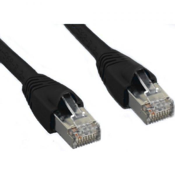 TechCraft Câble Cat6a Ethernet Réseau Straight-Through 10 Gbit/S RJ-45 Blindé Noir 1 Pied