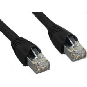 TechCraft Câble Cat6a Ethernet Réseau Straight-Through 10 Gbit/S RJ-45 Blindé Noir 15 Pieds - Simple Boutique