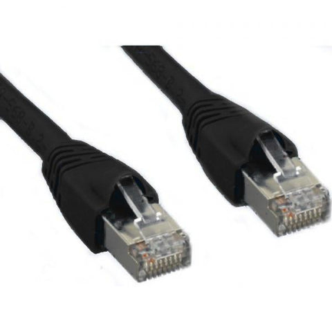 TechCraft Câble Cat6a Ethernet Réseau Straight-Through 10 Gbit/S RJ-45 Blindé Noir 15 Pieds